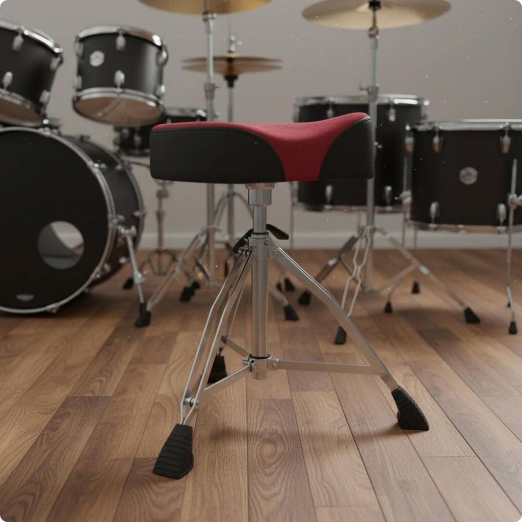 Saddle Drum Throne Tripod Base Height Adjustable Drum Throne Music Seating Heavy Duty High Load Capacity For Practice Rehearsal