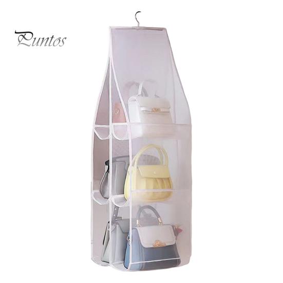 

Сумка для хранения Большая вместимость Несколько отделений Пылезащитный прозрачный многослойный дизайн Органайзер для сумок-гардеробов белый