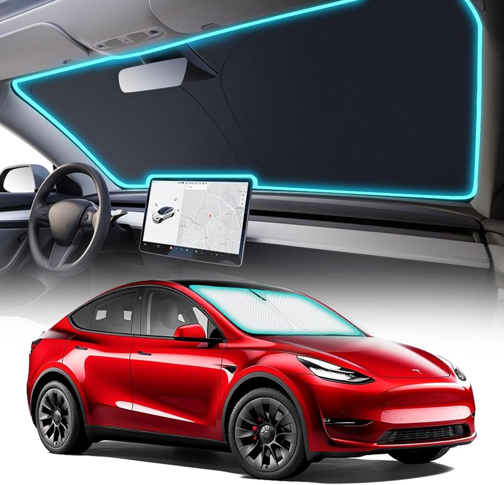 Sunshade Roof for Tesla Model Y Juniper 2025 Never Sag Nano Ice-Crystal Heat Insulation Glass Roof Shade Model 3 Highland 2024