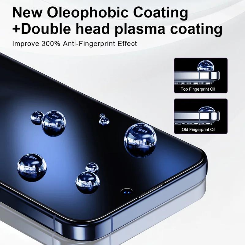 Yangpaly Staubdichte Einfache Installation HD Displayschutzfolien für iPhone 16 15 14 Plus 13 12 11 Pro Max X XS XR Gehärtetes Glasfolie