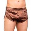 Men Male Shorts Sleep Bottoms Boxer Briefs Silk Sleepwear Solid Color Boxer Trunks Satin Pajamas
