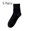 5 Pairs of Female Autumn and Winter Pure Color Cotton Sweat Absorbing Deodorizing Stockings