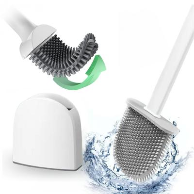 Toilet Brush for Bathroom, Toilet, Precise, Rubber, Hanging, Container, Handle