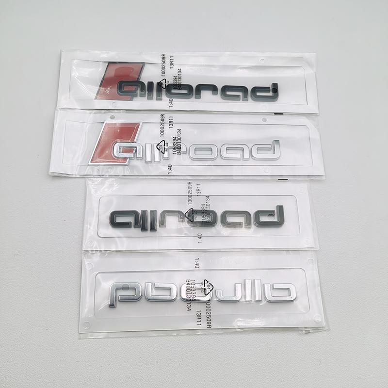 3D ABS Chrom Schwarz Logo Allroad Emblem Buchstaben Auto Kofferraum Abzeichen Für Audi A4 B8 B9 A6 C5 C7 C8 Allroad Aufkleber Auto Zubehör