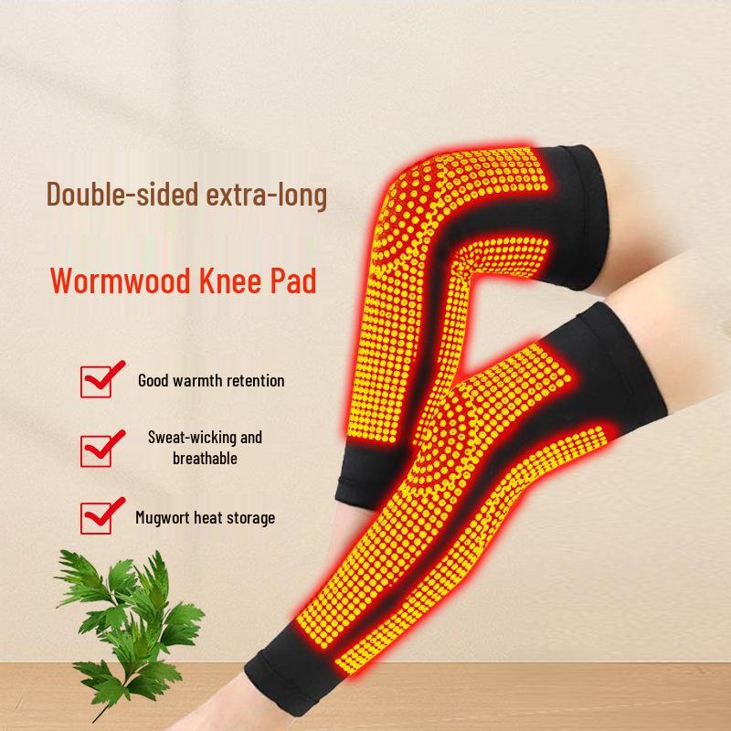 

Dual-Sided Mugwort Knee Pads - Warm Cycling Leg Warmers for Men & Women, Ideal for Indoor/Outdoor Use M Single-sided Mugwort (Pair) сірий колір