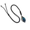 Natural Elongated Leaf Shape Plant Flowers Theme Polished Pendant DIY Necklace with Sweater Chain Labradorite