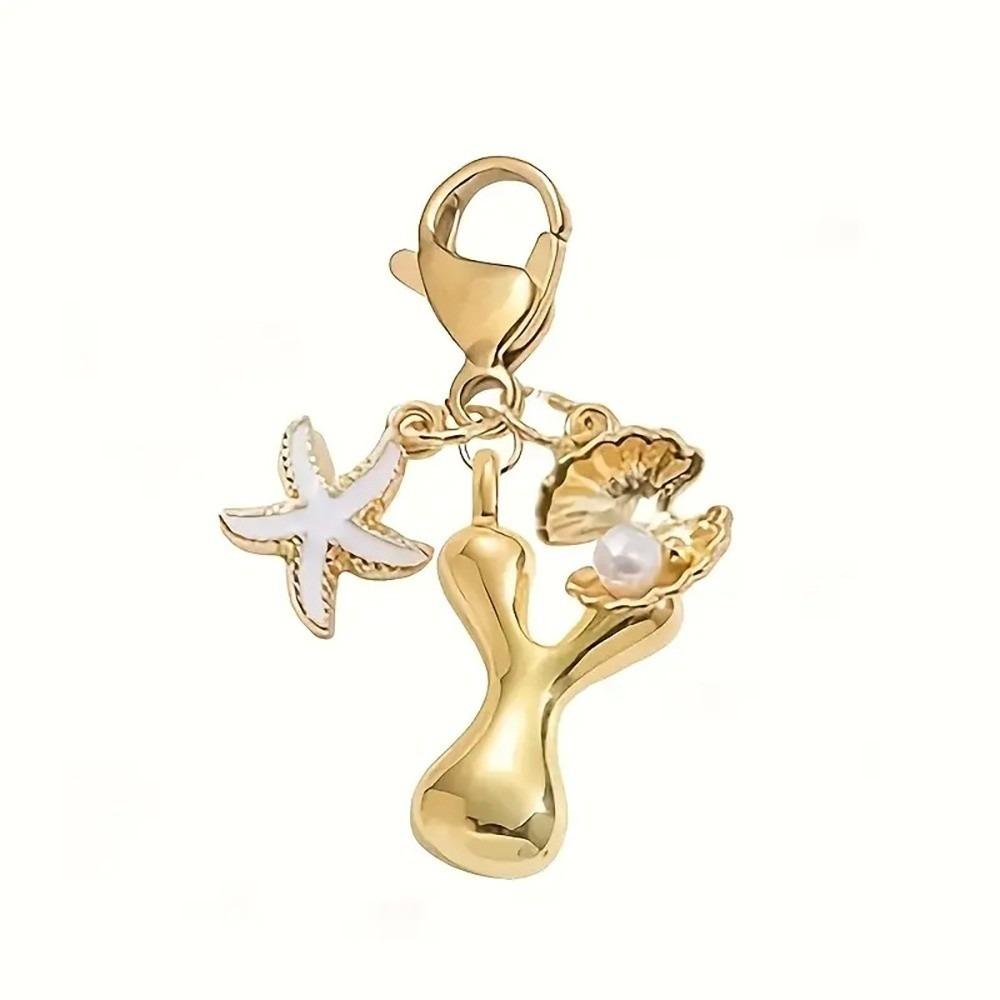 Golden 26 Letters Keychain Retro Backpack Pendant Unisex Bag Charm Friends