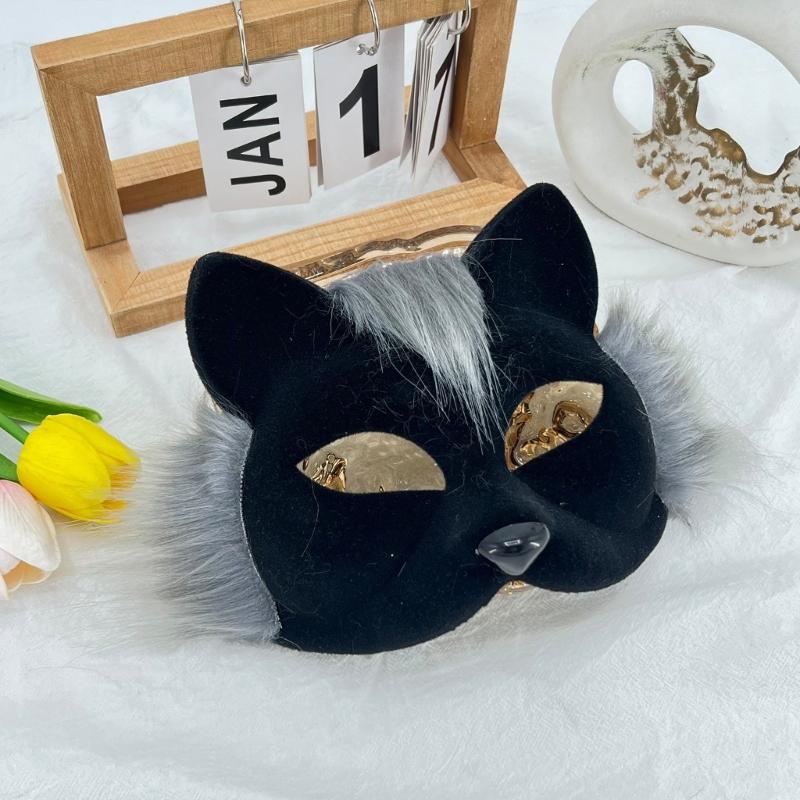 Weiche Katzen-Gesichtsmaske für Cosplay und Halloween-Partys Party-Karnevalsmaske mit verstellbarem Gummiband Angenehm zu tragen