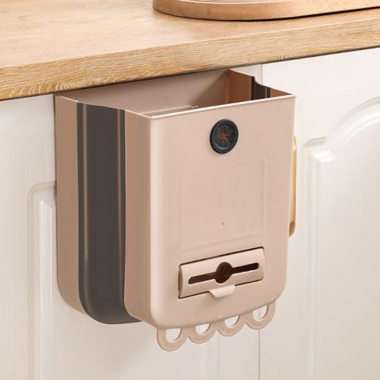 Foldable Trash Can Hanging Garbage Can Large Capacity Waterproof Oil-Resistant Easy to Install Cabinet Door Trash Can Waste Bin
