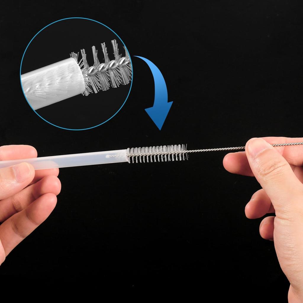 Straws Set for Yeti Rambler Bottle, Including 6pcs Replacement Straws and 1pc Cleaning Brush, 8.39 inch Length Cuttable Drinking Straws Reble