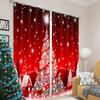 2 Pieces Christmas Blackout Curtains Exquisite Xmas Themed Festival Ornament Window Decor Accessory for Scene Layout