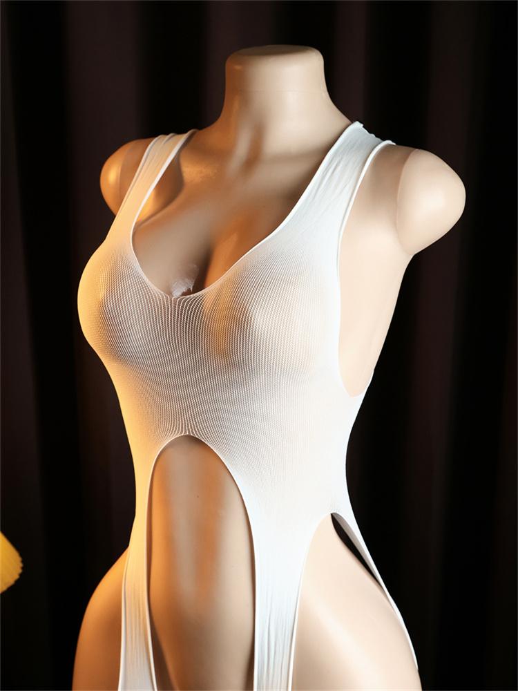 Fischernetz Dessous Set BDSM Körperstrümpfe Schrittlos Sex-Strumpfhose Transparent Offen Damen Unterwäsche Erotisches Kostüm Teddy Babydoll Body