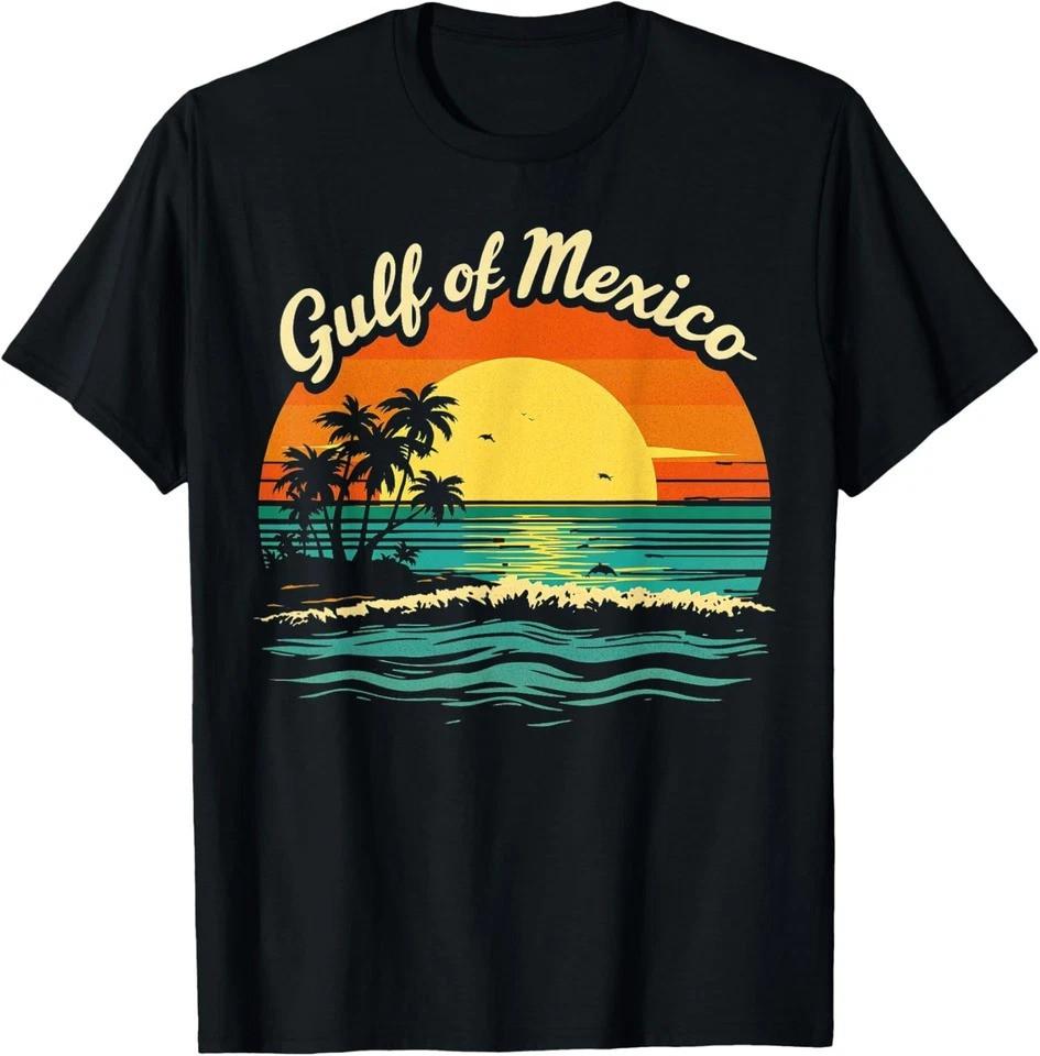 2025/Gulf Of Mexico Beach Palms Summer Vacation Retro Unisex T-Shirt Unisex T-Shirt