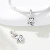 PANPOKI Copper Metal Singing Cat Pet Animal Authentic Original Pendant Bead Components Bracelet High Quality Fine Jewelry Charm Bead Components High
