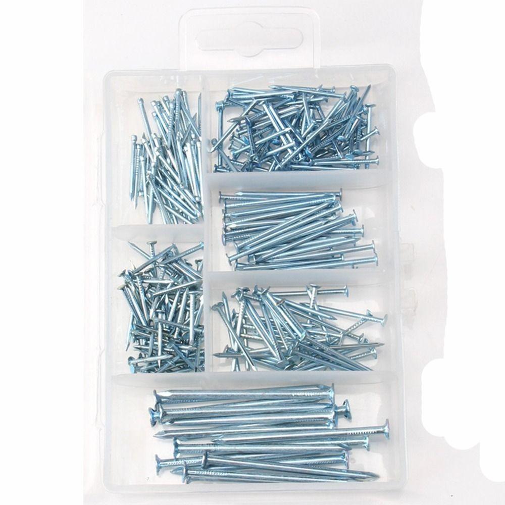 

280Pcs 5 Sizes Flat Head Nails Thin Wall Tacks Pins Nails Assortment Hanging Picture Frame