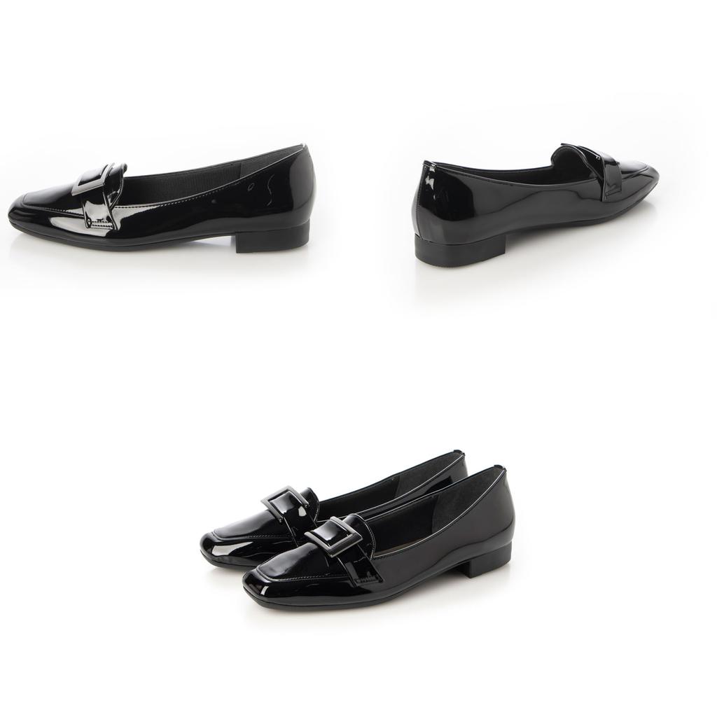 Demeter neue ar he AC Leichter Square Toe Lackleder Niedriger Absatz Loafer Hergestellt in Größe Größe Damen Pumps, Japan, 1785-L30 (Schwarz, 24,5cm)