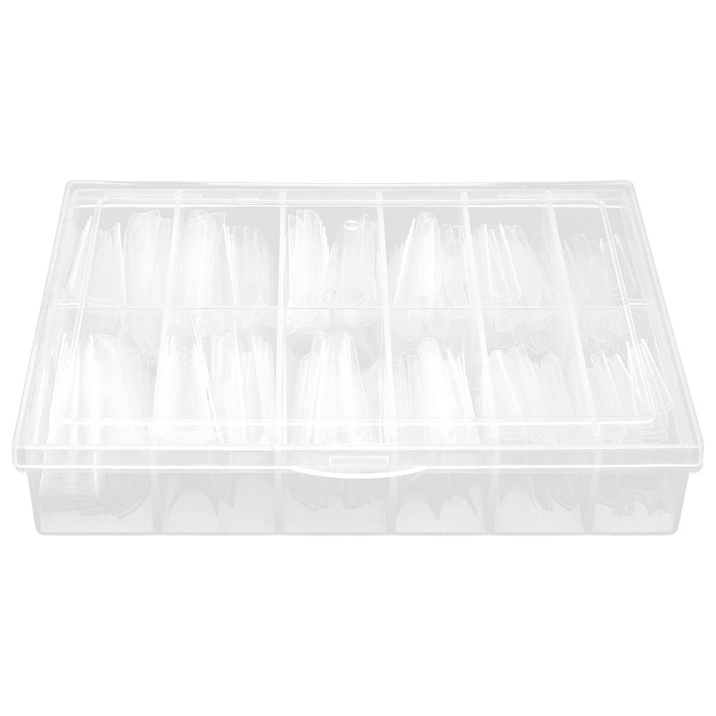240pcs Extra Long Nail Tips Artificial French False Nail Tips for DIY Nail SalonTransparent