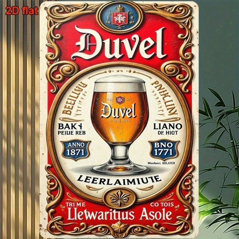 Metal Poster Duvel Belgian Beer Vintage Retro Tin Sign for Bar Wall Decor