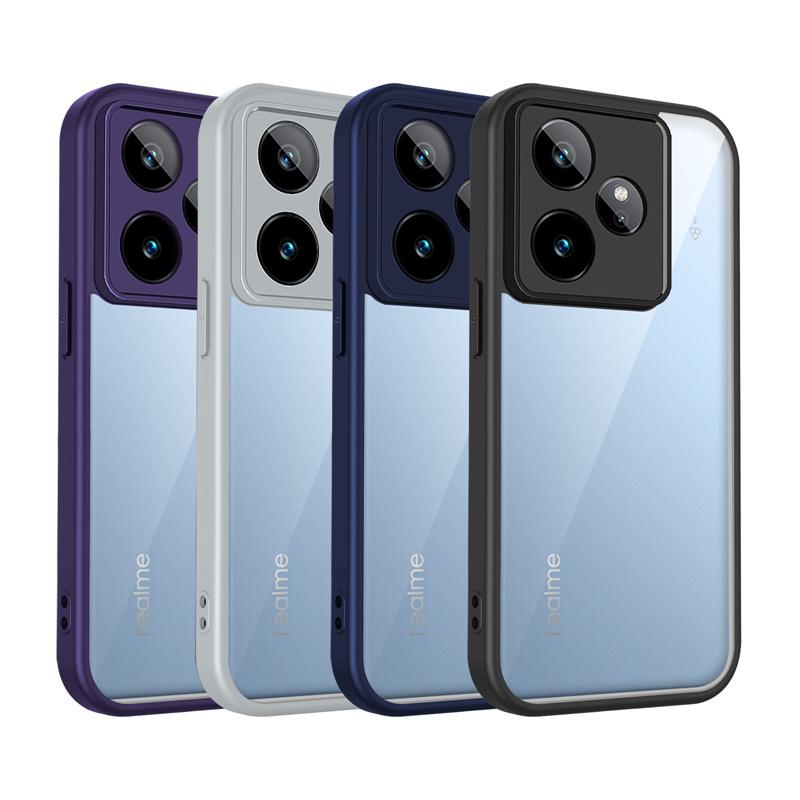 Realme GT7 5G RMX6688 Case Plating Silicone Bumper Shockproof Clear Back Cover Hard Phone Case for Realme GT7 RealmeGT7 RMX6688