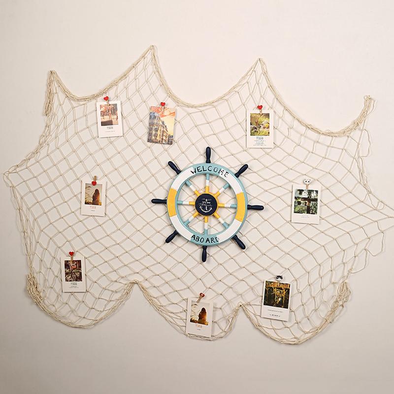Fishing Net Wall Hangings Ornament Studio Prop Room Home Decoration Mediter Sea Stickers Marine Over The Garden Crafts Nautical
