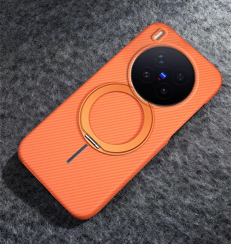 Applicable To VIVO X111S Kevlar Mobile Phone Case S11 Carbon Fiber Pattern Magnetic Suction Bracket iQOO11Ultra Protective Case