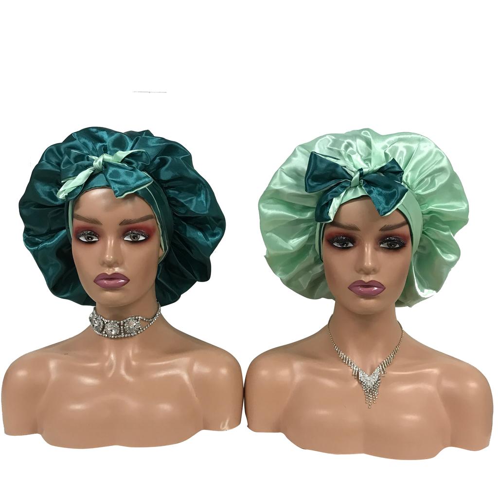 Custom Logo Stain Bonnet and Silk Durags Women Sleeping Hair Bonnets Colorful Satin Bonnets Satin Hair Wraps