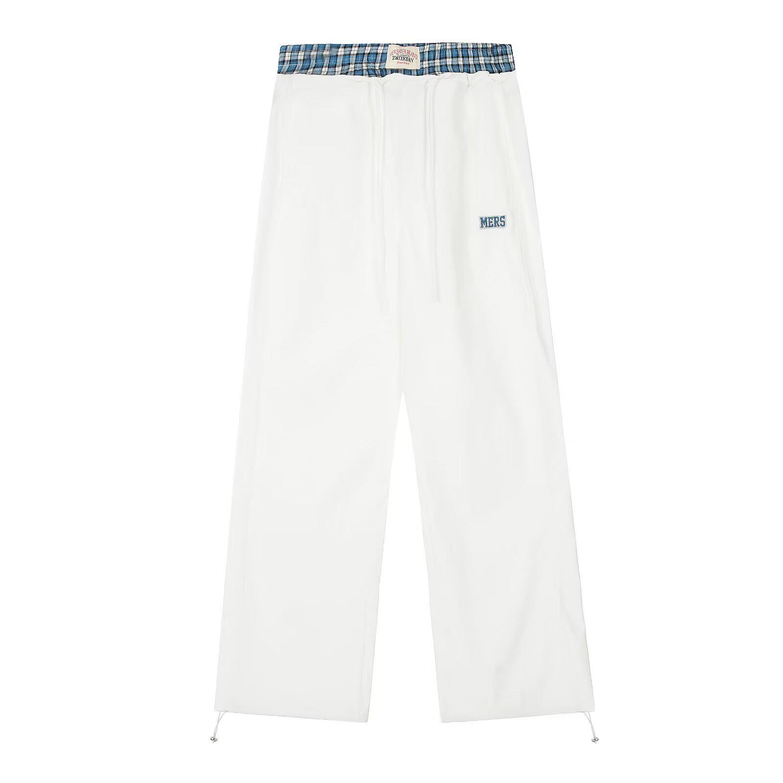 

Осенние унисекс-брюки с двойной талией и быстросохнущие ретро-спортивные рабочие брюки Extra Large белый