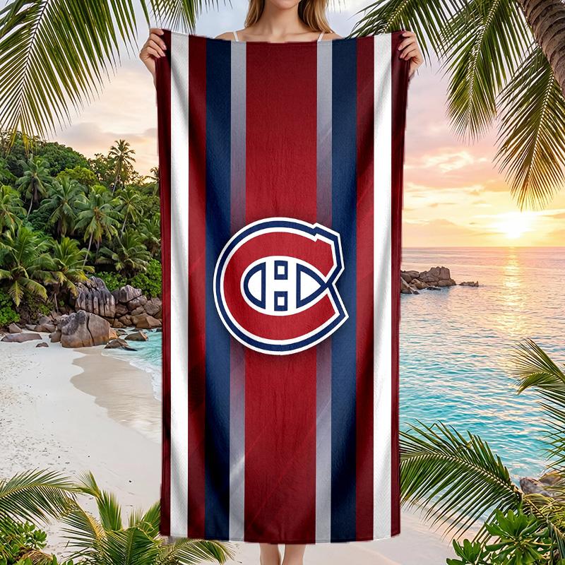 Montreal Canadiens Mode Strandtuch Tragbar Weich Schnelltrocknend Handtuch Für Schwimmen Camping Urlaub