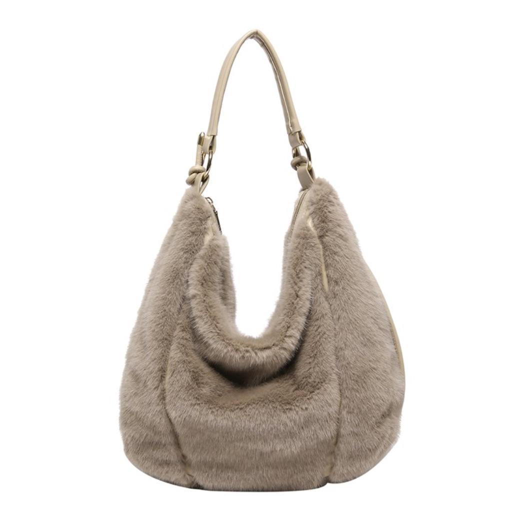 Tote Bag Women Plush Stitching Daily