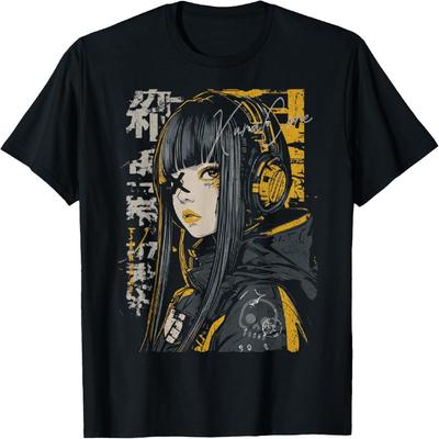 Japans Streetwear Cyberpunk Y2K Techwear Retro Manga Anime T-shirt