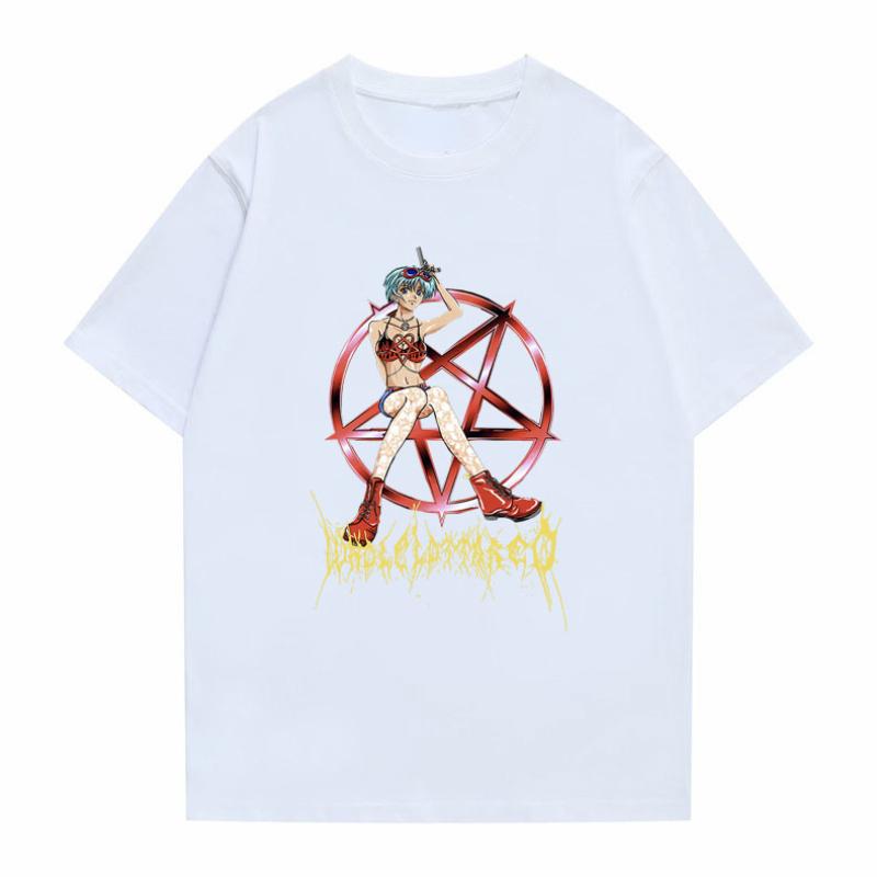 Japanese Playboi Carti WLR Whole Lotta Red Anime Printed T-shirt Tops Harajuku Vintage Women Men Summer Comics Top Tee Camisetas