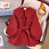 Women's French-Style Doll Collar Windbreaker: Waist-Cinched Wool Padded Coat for Late Autumn & Early Winter 2026.