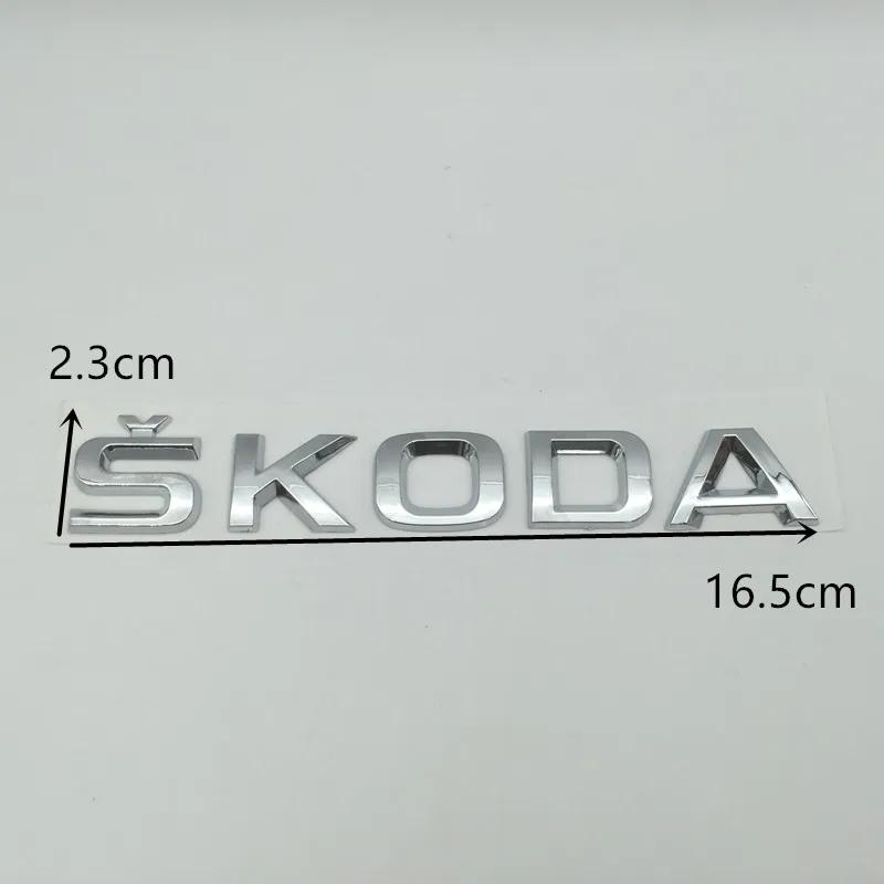wzvbd3 1pcs 3D ABS high quality silver/black car Letter Emblem Rear tail trunk Decals badge sticker Decal styling For Skoda