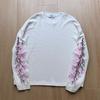 Pánské oversized květinové vyšívané dlouhé tričko Streetwear Ležérní Top ze směsi bavlny