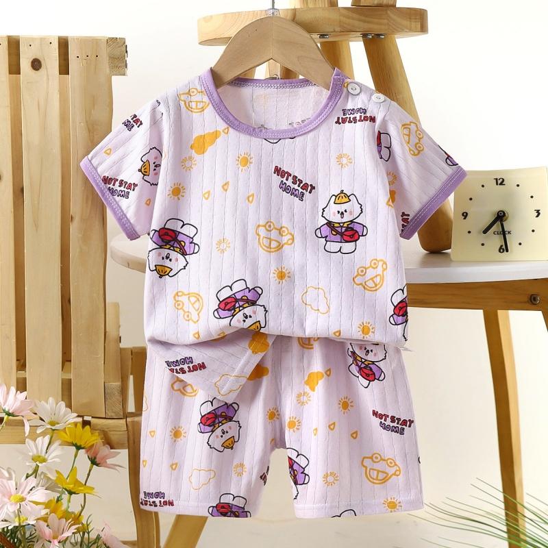 2pcs/set Cotton Children Sets Kids Clothes Boys Girls T-shirt Shorts  Summer Short Sleeve Baby Clothing Toddler