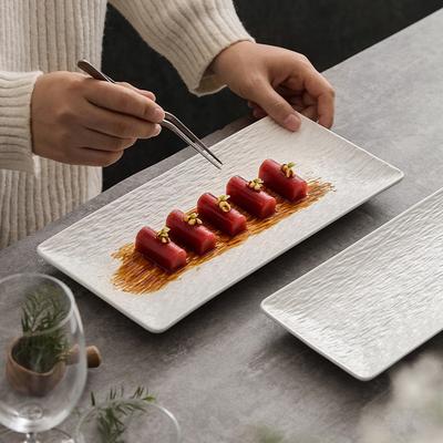 Talerz ceramiczny Domowy talerz na warzywa Płytki talerz Kreatywna zastawa hotelowa Prostokątny talerz ze wzorem kamienia Matowy talerz na dania zachodnie Płaski talerz