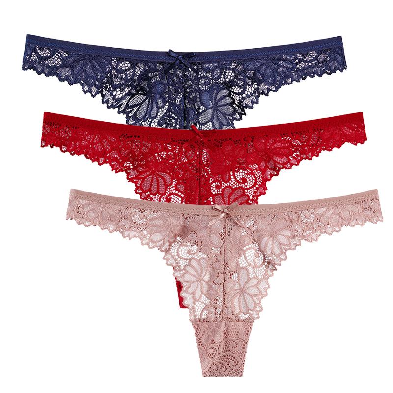 Lace Panties Women Seamless Briefs Soft Lingerie Low-rise Hollow Underwear Tempting Thongs Female Underpants