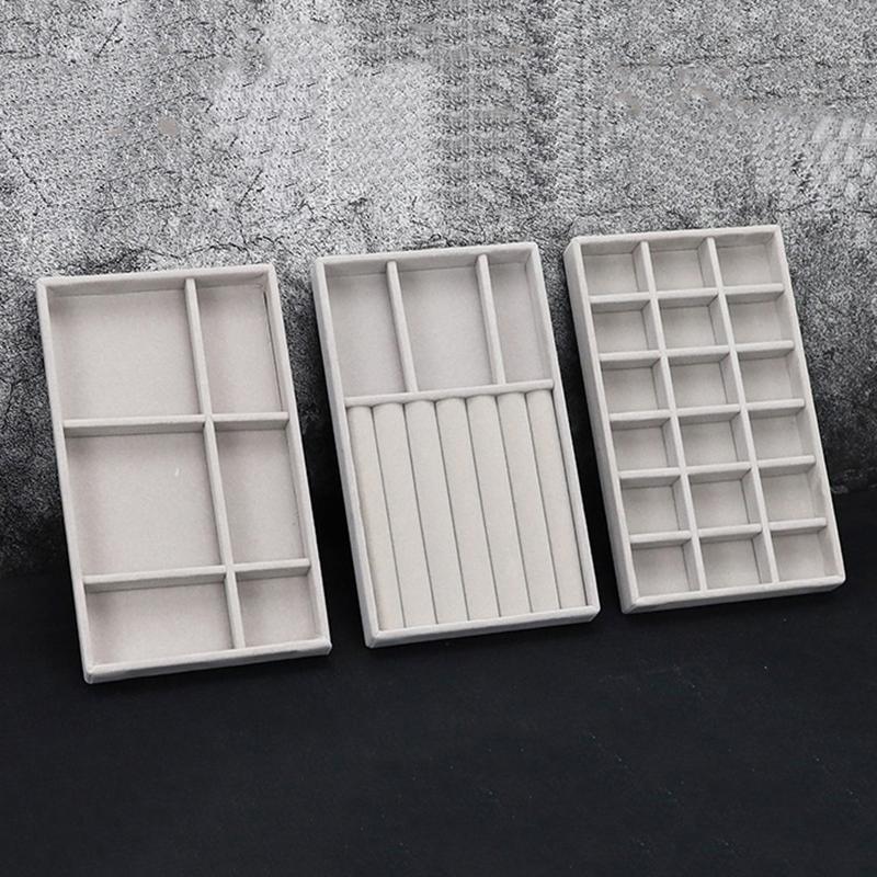 Velvet Jewelry Box Tray Storage Jewellery Holder For Ring Earrings Necklace Bracelet Display Box For Jewelry Classification Box
