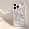 Luxury Laser Silver Bow knot Case for iPhone 17 Air 16 15 14 13 12 11 Pro Max Plus 16E 7 8 SE2 X XS XR Shockproof Bumper Fundas