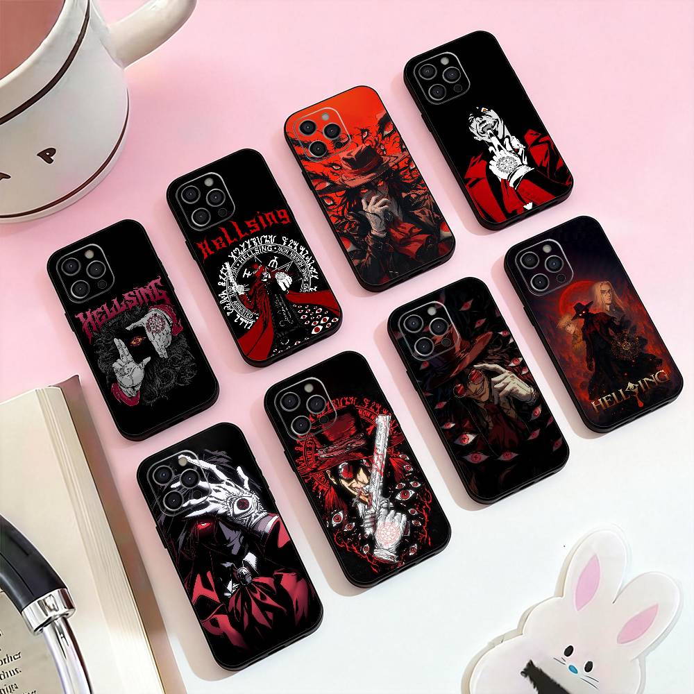 Anime H-hellsing S Phone Case For iPhone 17,16,15,14,13,12,11 Plus,Pro Max,Soft Silicone Black Cover