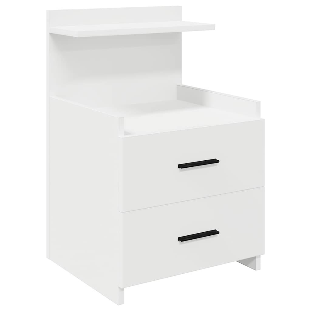 Nightstand with 2 Drawers White 40 x 36.5 x 62 cm