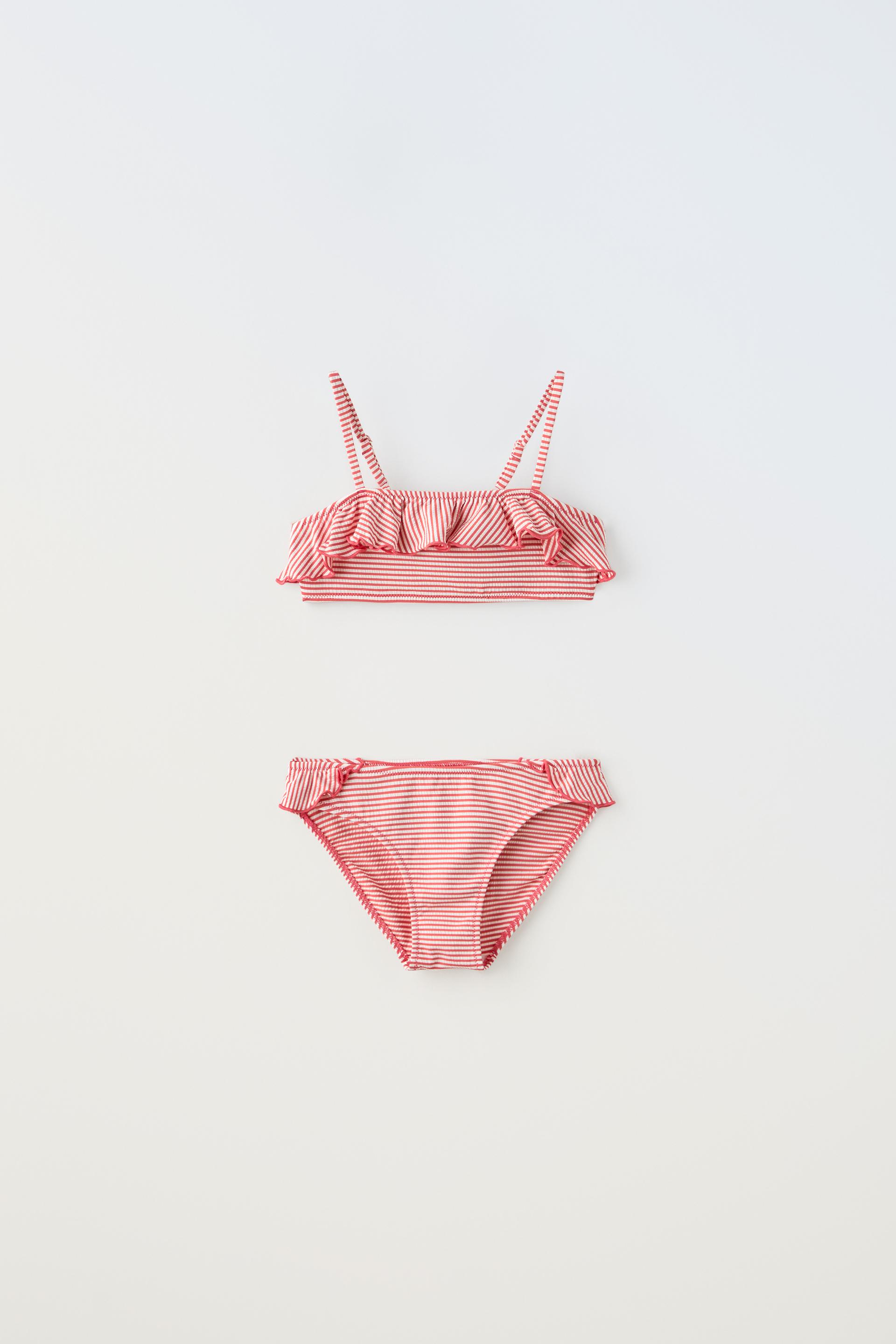 

6-14 ЛЕТ/ БИКИНИ В ПОЛОСКУ С ОРУШАМИ