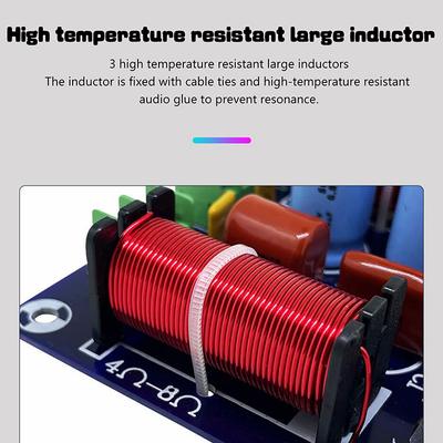 Circuit Treble Medium Bass Hifi Stereo Audio Crossover Filters 3-Way 250W 850Hz/5200Hz Frequency Divider Diy Speaker Filter