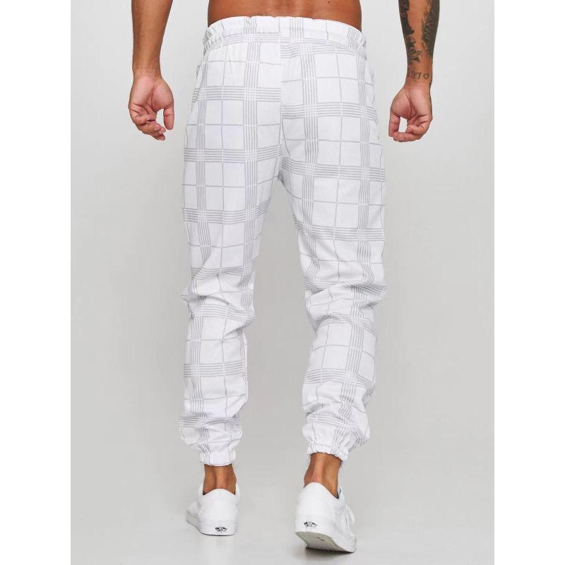 Herren Webhose aus Baumwolle mit Fischgrätmuster