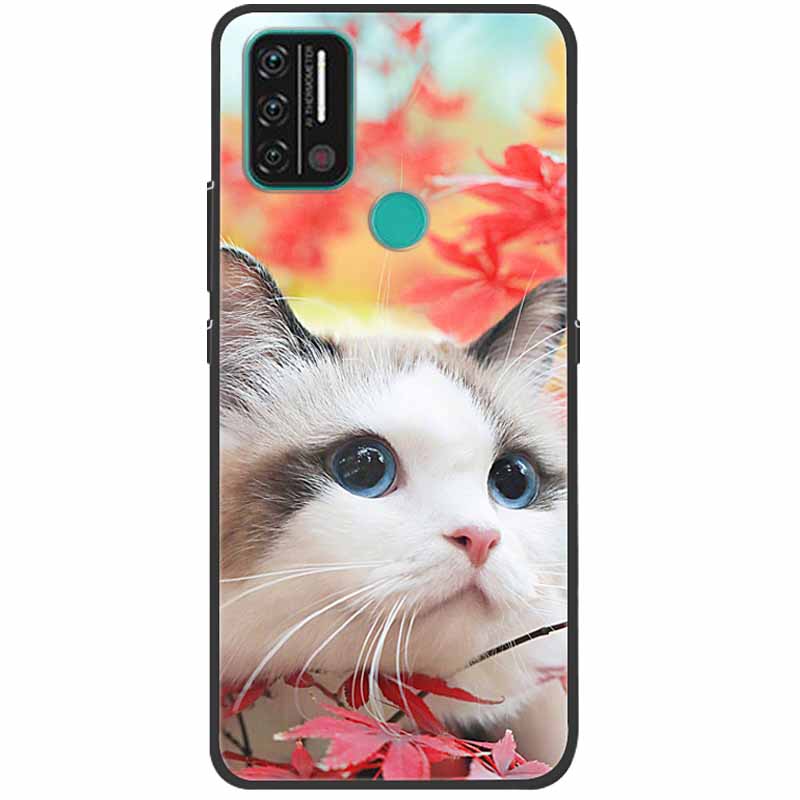 Weiche bedruckte Hülle für Umidigi A9 Pro Hülle Silikon Schutzhülle Schwarze Hüllen für Umidigi A7 Pro Niedliche Katze A9Pro A 9 A7Pro