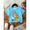 TOM&JERRY Cartoon Pattern Printed Cotton Imitation Cute Children's Casual Top Fashion Sports T-shirt Summer Adult T-shirt