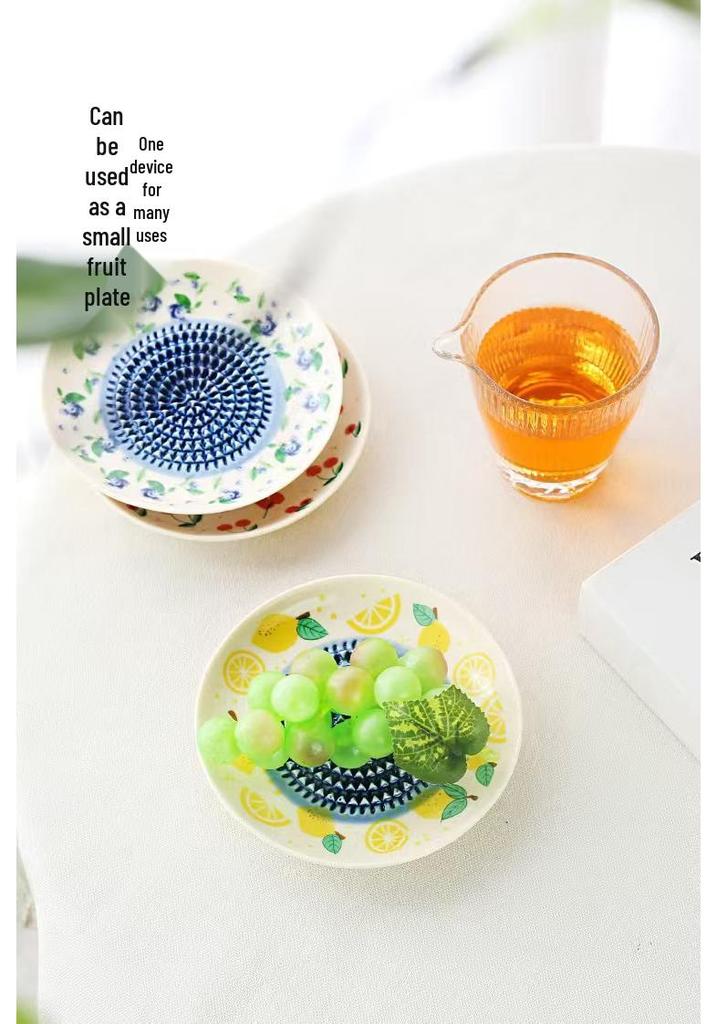 Piatto Grattugia Ceramico Retro Europeo per Aglio e Zenzero per Cibo per Bambini e Puree