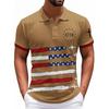 Fashionable Men's Casual Independence Day Printed Neck Short Sleeve Top