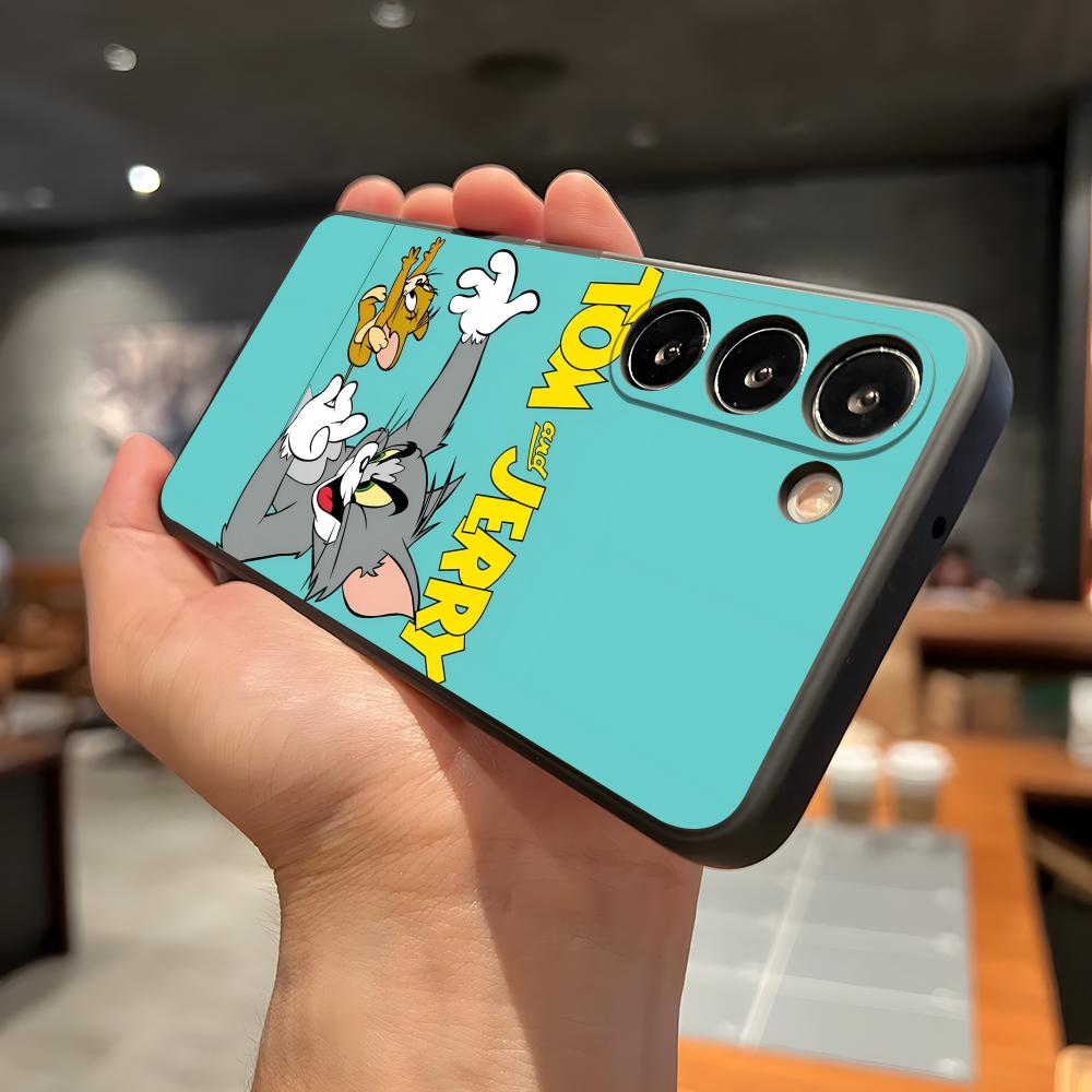

AniME-T-Том и Джерри Кавайный Чехол Для Телефона Для Samsung A56 A36 A26 A16 A15 A25 A35 A55 A14 A34 A24 A54 Черный Мягкий Чехол Samsung A56