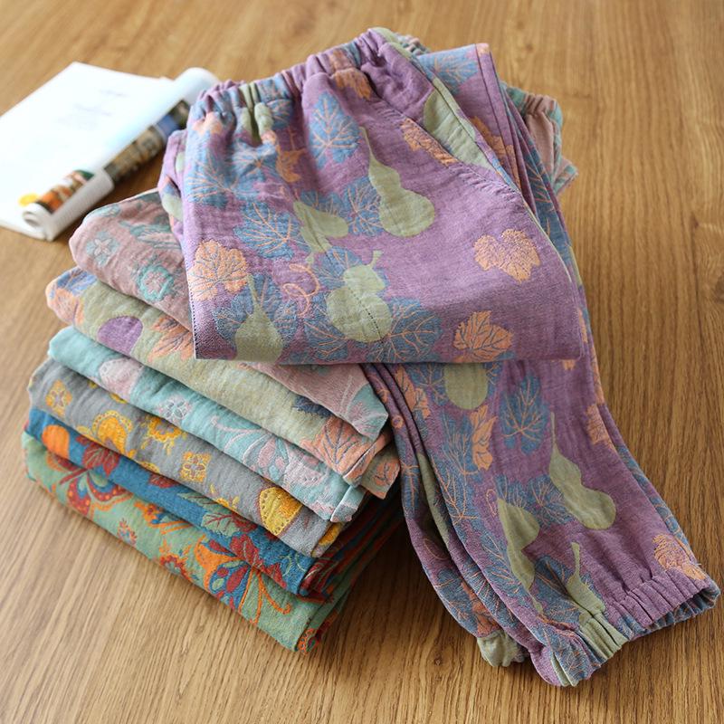 Women's Summer Cotton Mosquito-Proof Gauze Sleep Pants